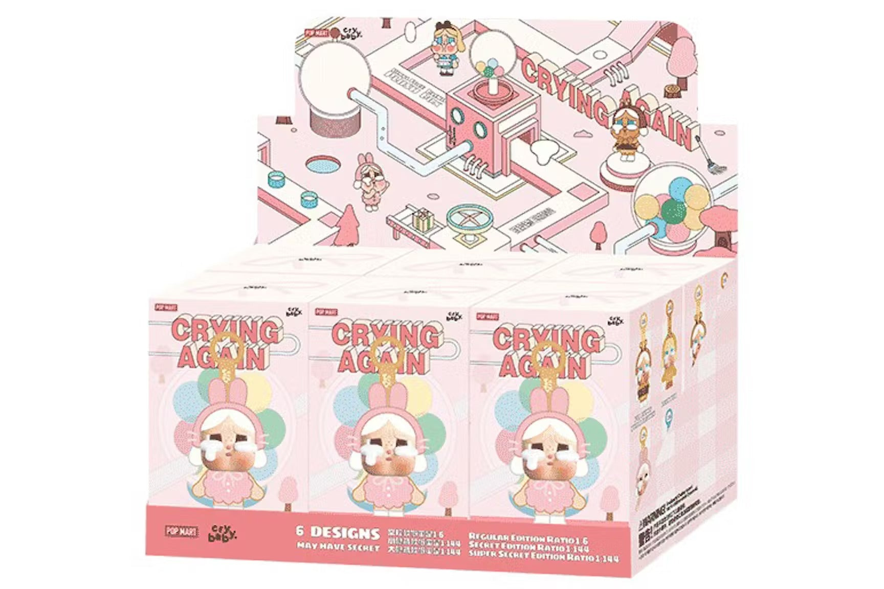 Pop Mart CryBaby Crying Again Series Vinyl Face Plush Sealed Case (6 Blind Box)