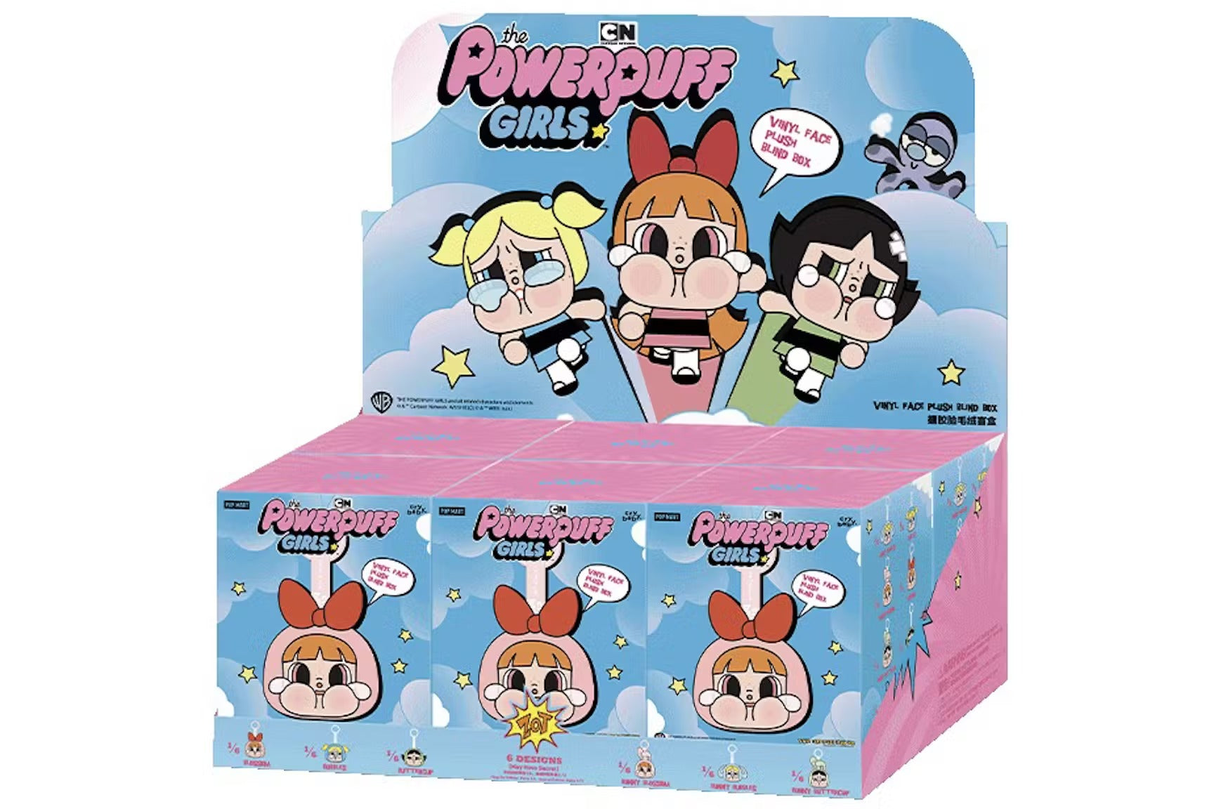 Pop Mart CryBaby x Powerpuff Girls Series Vinyl Face Plush Sealed Case (6 Blind Boxes)