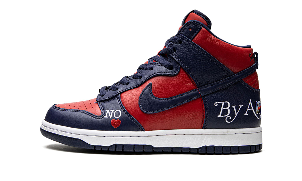 Nike SB Dunk High "Supreme - By Any Means - Navy/Red"