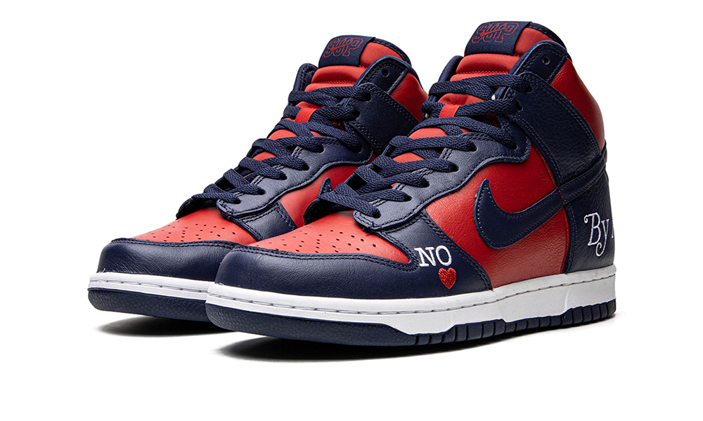 Nike SB Dunk High "Supreme - By Any Means - Navy/Red"