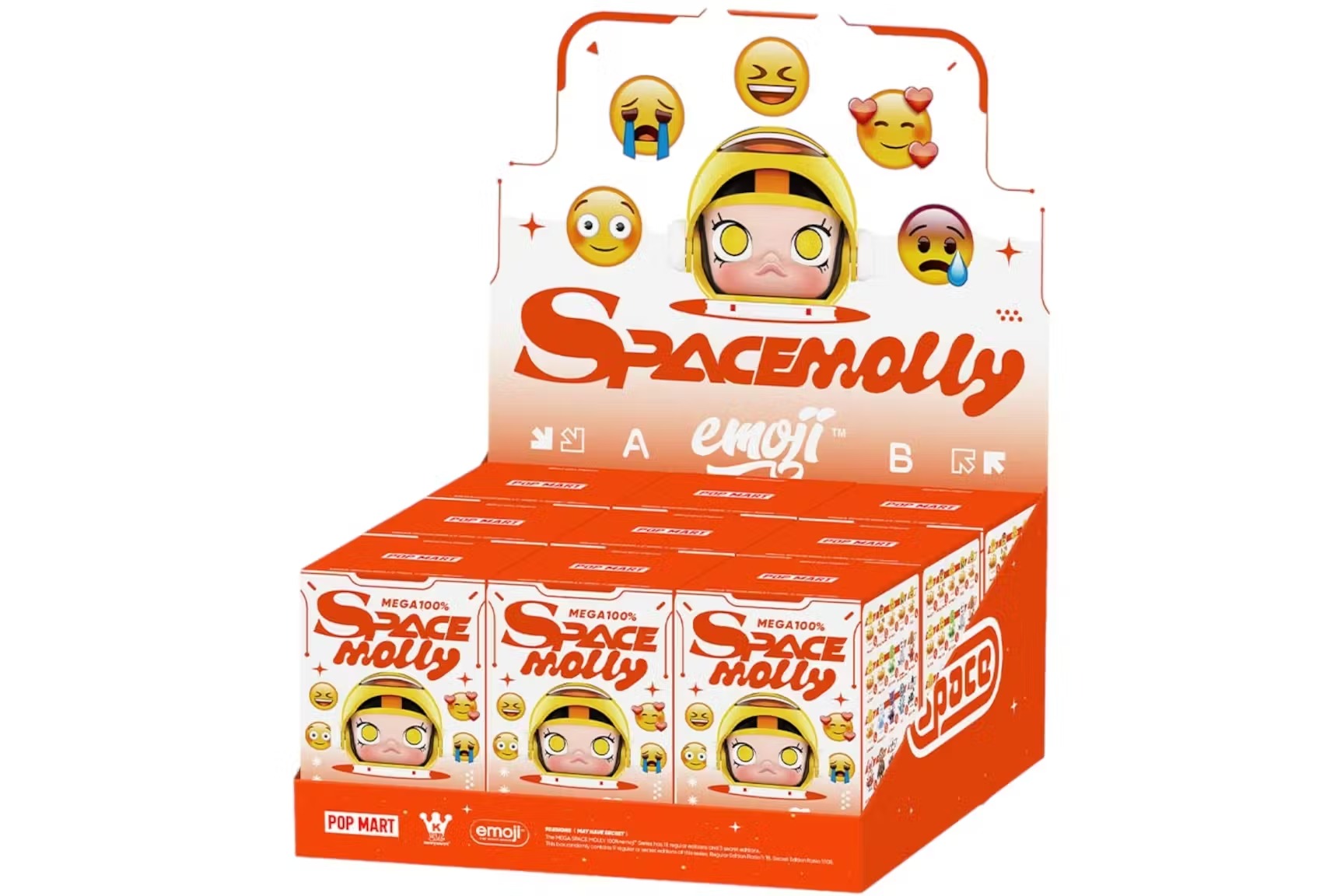 Pop Mart Mega Space Molly X Emoji Series 100% Sealed Case (9 Blind Box)