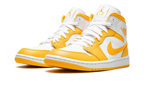 Air Jordan 1 Mid WMNS "White - University Gold"